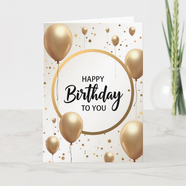Tarjeta de cumpleaños de oro flotante (Anverso)