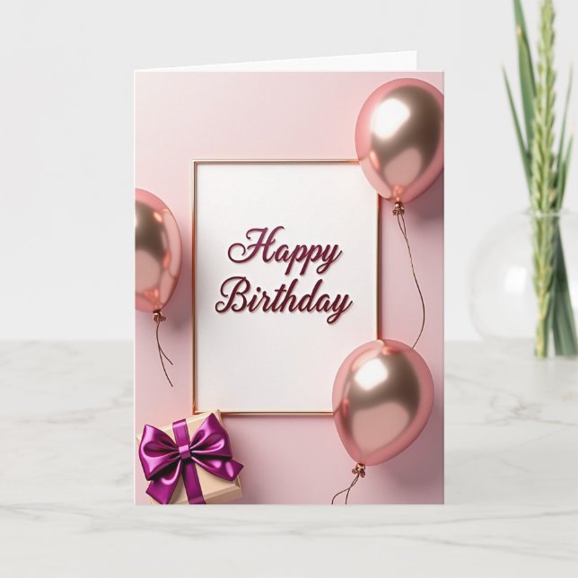 Tarjeta de cumpleaños de oro rosa (Anverso)