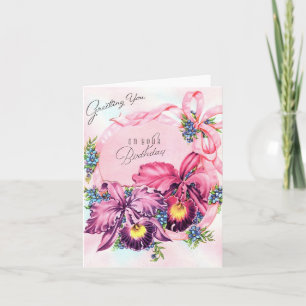Tarjeta de cumpleaños de Orquídeas Vintage