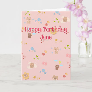 Tarjeta de cumpleaños de ositos adorables