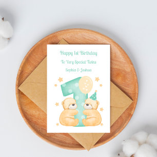 Tarjeta de cumpleaños de ositos de peluche para cu