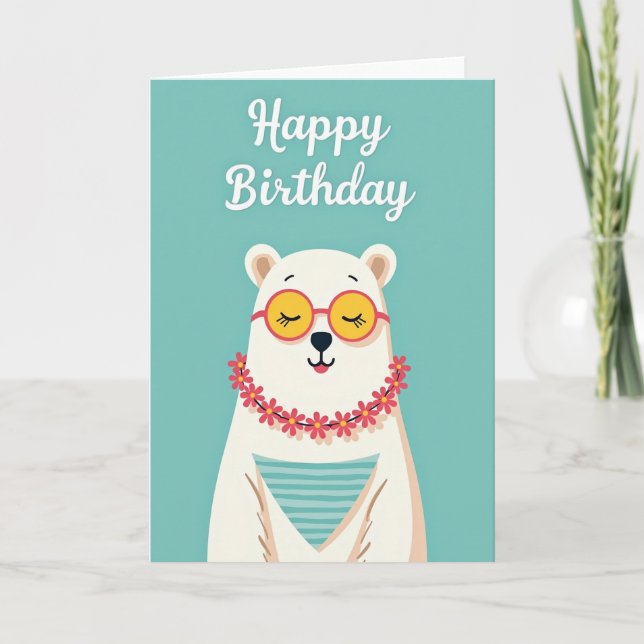 Tarjeta de cumpleaños de oso (Anverso)