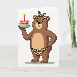 Tarjeta de cumpleaños de oso de dibujos animados d