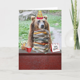 Tarjeta de cumpleaños de oso divertida para BD en