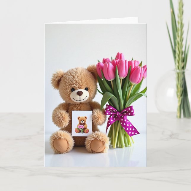 Tarjeta de cumpleaños de oso dulce (Anverso)
