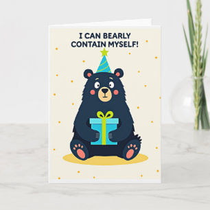 Tarjeta de cumpleaños de oso ilustrada