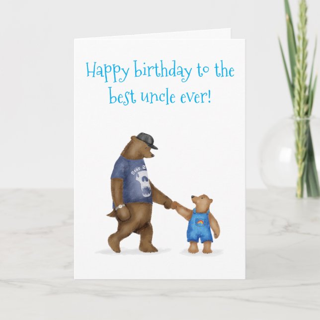 Tarjeta de cumpleaños de oso lindo para el mejor t (Anverso)