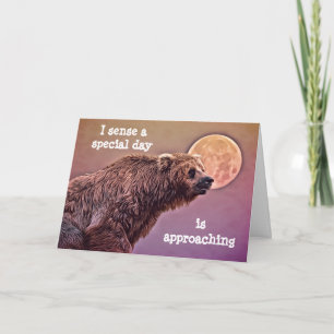 Tarjeta de cumpleaños de oso y luna