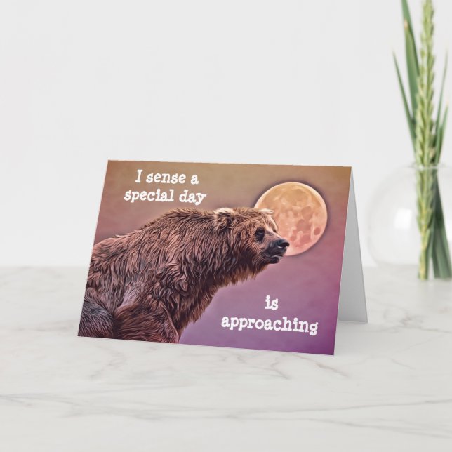 Tarjeta de cumpleaños de oso y luna (Anverso)
