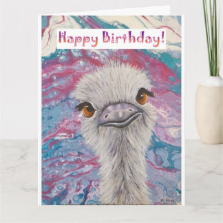 Tarjeta de cumpleaños de Ostrich