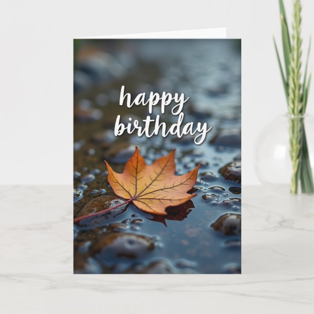 Tarjeta de cumpleaños de otoño sereno (Anverso)