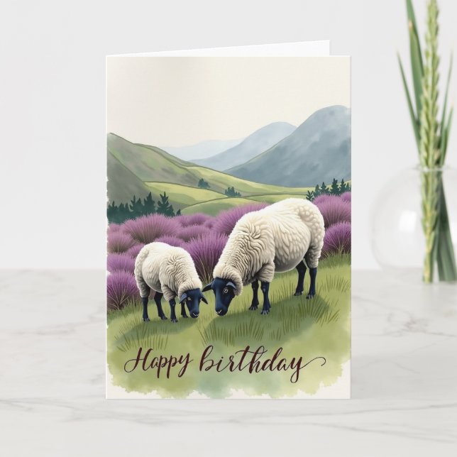 Tarjeta de cumpleaños de ovejas dulces (Anverso)