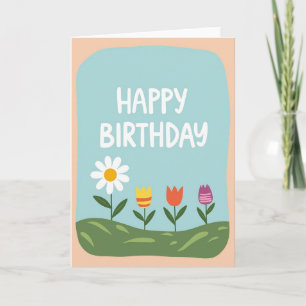Tarjeta de cumpleaños de paisaje alegre