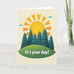 Tarjeta de cumpleaños de paisaje soleado
