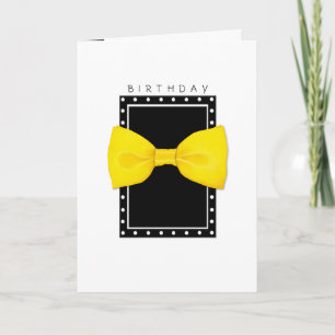 Tarjeta de cumpleaños de pajarita de limón