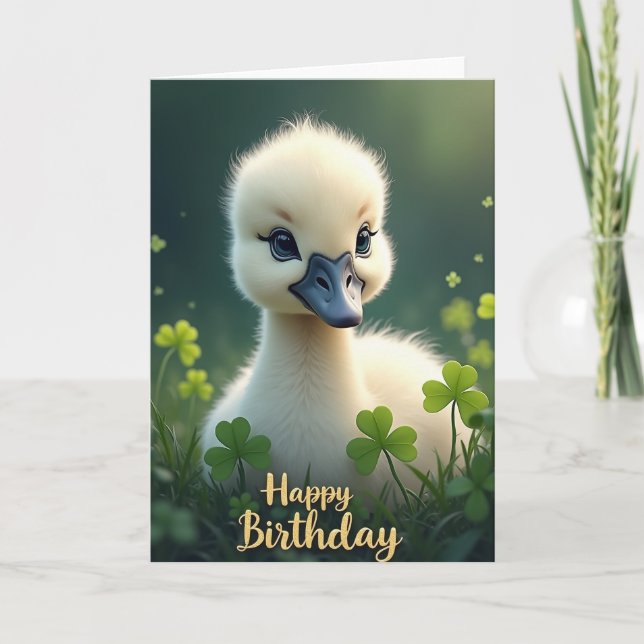 Tarjeta de cumpleaños de pajarito dulce (Anverso)