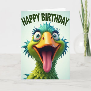 Tarjeta de cumpleaños de pájaro alegre