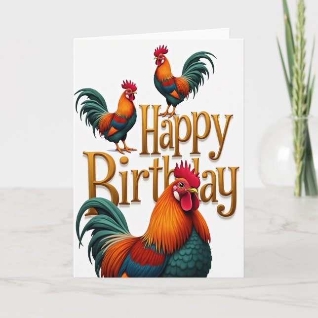 Tarjeta de cumpleaños de pájaro alegre (Anverso)