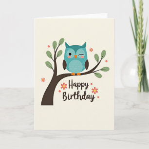 Tarjeta de cumpleaños de pájaro alegre