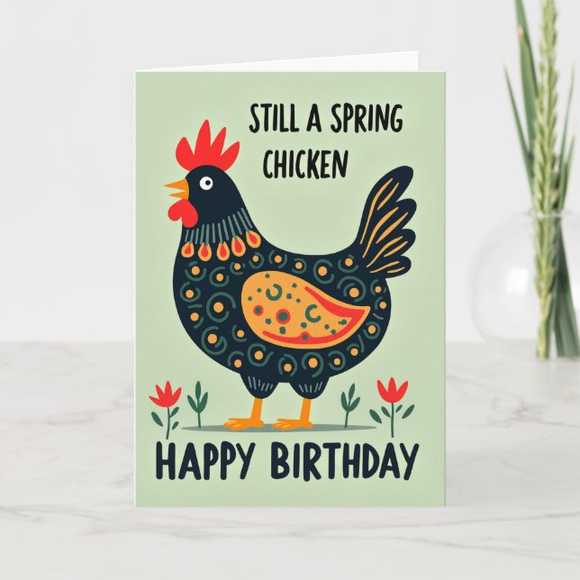 Tarjeta de cumpleaños de pájaro alegre (Anverso)