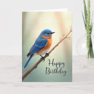 Tarjeta de cumpleaños de pájaro cerúleo