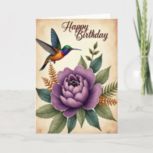 Tarjeta de cumpleaños de pájaro colorido