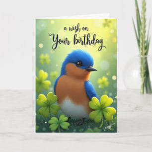 Tarjeta de cumpleaños de pájaro colorido alegre