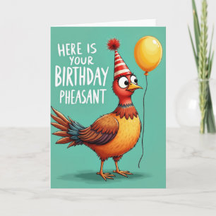 Tarjeta de cumpleaños de pájaro con sombrero de fi