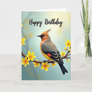 Tarjeta de cumpleaños de pájaro crestudo