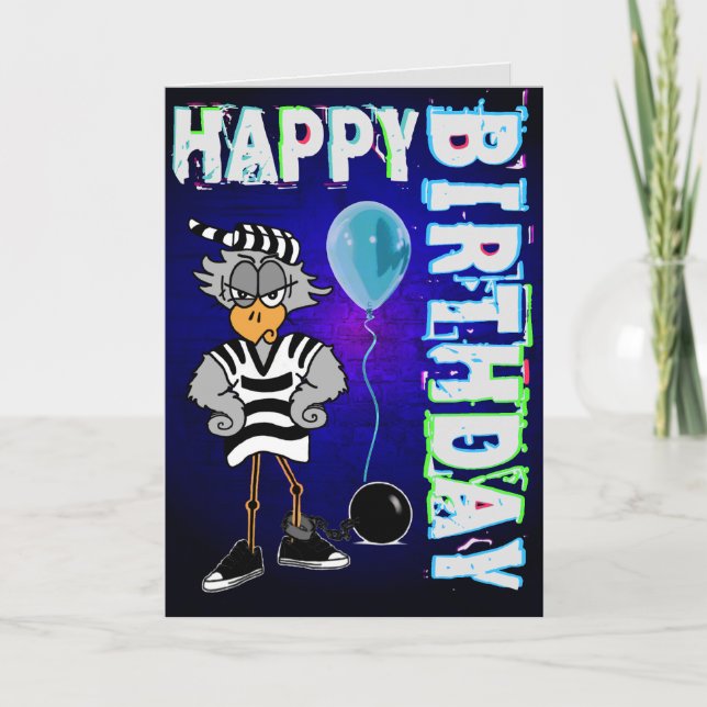 Tarjeta de cumpleaños de Pájaro de la cárcel (Anverso)