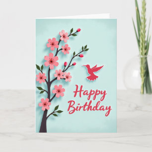 Tarjeta de cumpleaños de pájaro de primavera