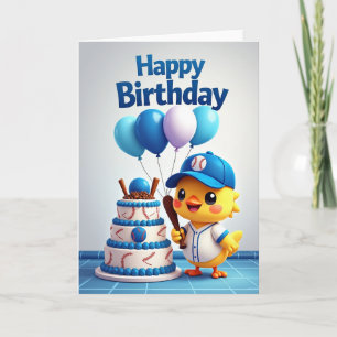 Tarjeta de cumpleaños de pájaro deportivo