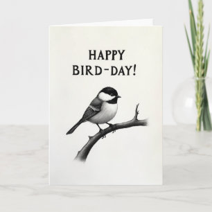 Tarjeta de cumpleaños de pájaro dibujado