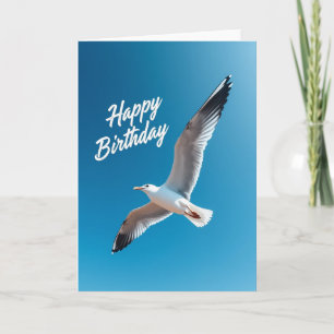 Tarjeta de cumpleaños de pájaro en vuelo