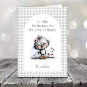 Tarjeta de cumpleaños de pájaro feliz