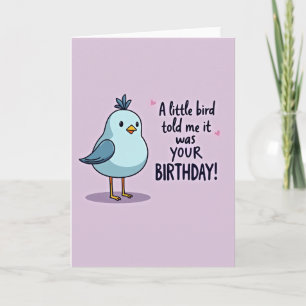 Tarjeta de cumpleaños de pájaro lavanda