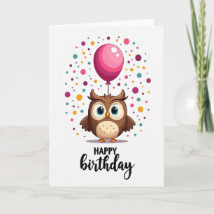 Tarjeta de cumpleaños de pájaro lindo