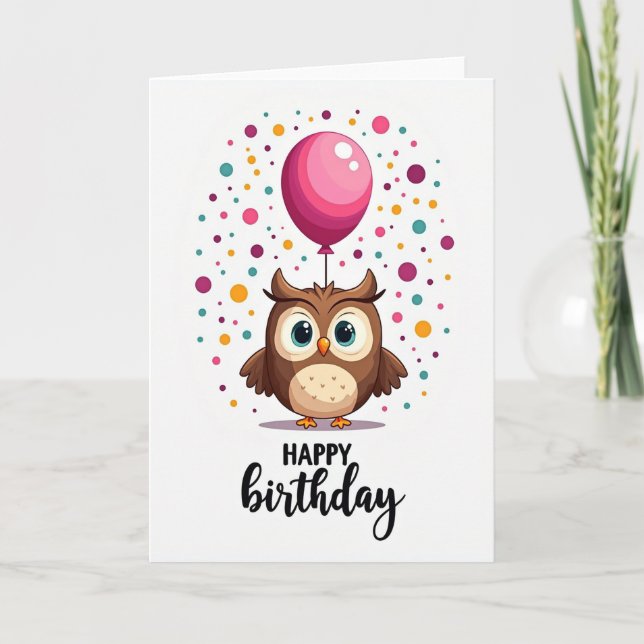 Tarjeta de cumpleaños de pájaro lindo (Anverso)