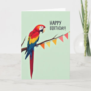 Tarjeta de cumpleaños de pájaro plumado