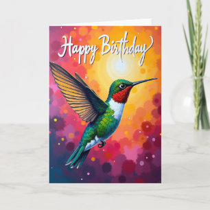 Tarjeta de cumpleaños de pájaro volador