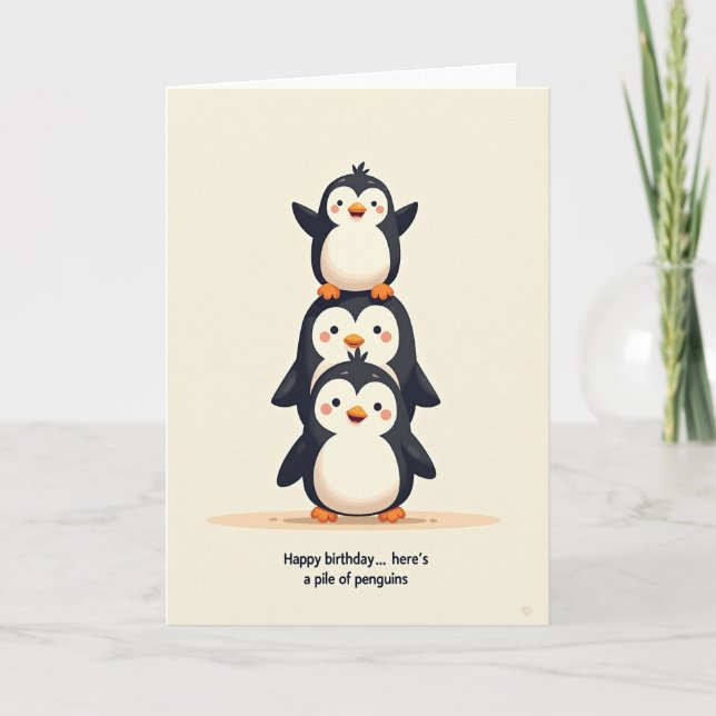 Tarjeta de cumpleaños de pájaros alegres (Anverso)
