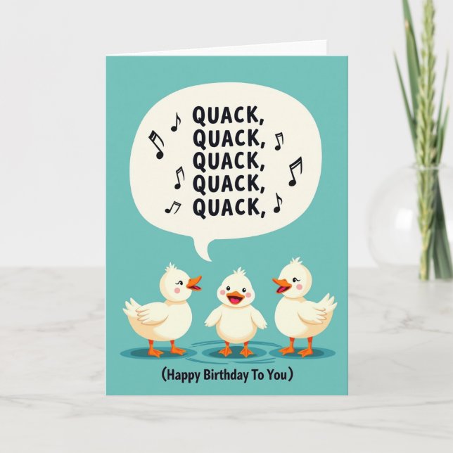 Tarjeta de cumpleaños de pájaros de dibujos animad (Anverso)