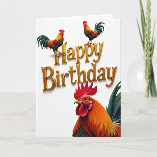 Tarjeta de cumpleaños de pájaros dorados (Anverso)