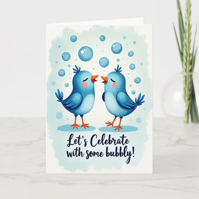 Tarjeta de cumpleaños de pájaros dulces (Anverso)