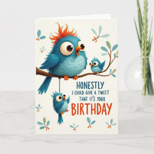Tarjeta de cumpleaños de pájaros juguetones