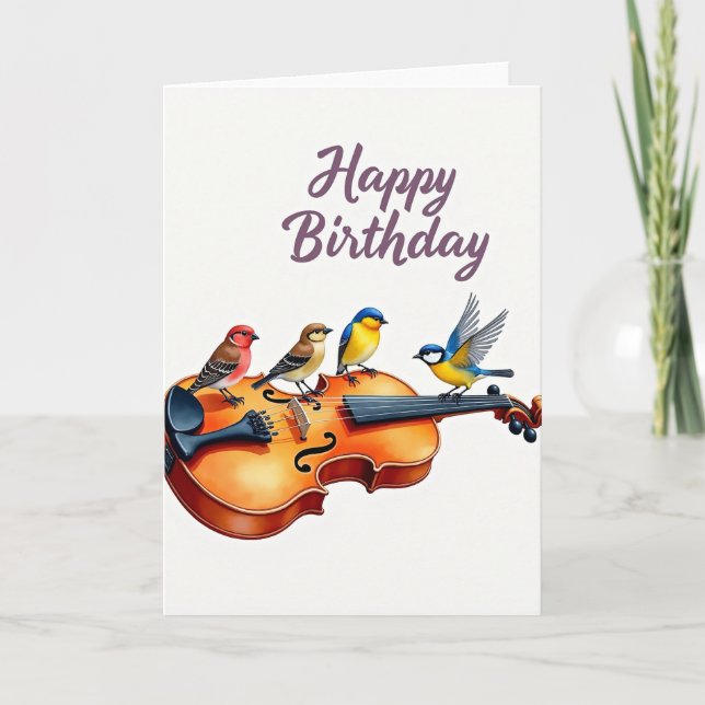 Tarjeta de cumpleaños de pájaros voladores (Anverso)