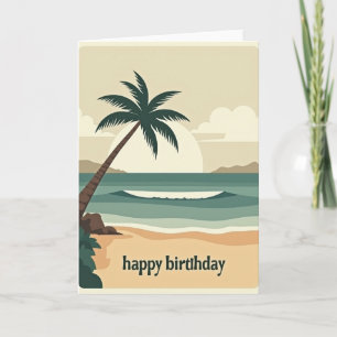 Tarjeta de cumpleaños de palmera