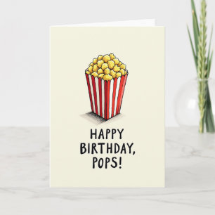 Tarjeta de cumpleaños de palomitas festivas