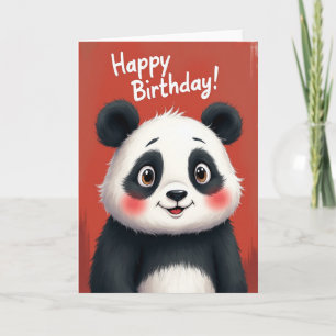 Tarjeta de cumpleaños de Panda Alegre