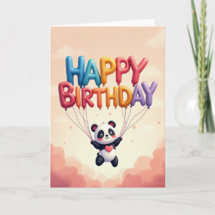 Tarjeta de cumpleaños de panda lindo